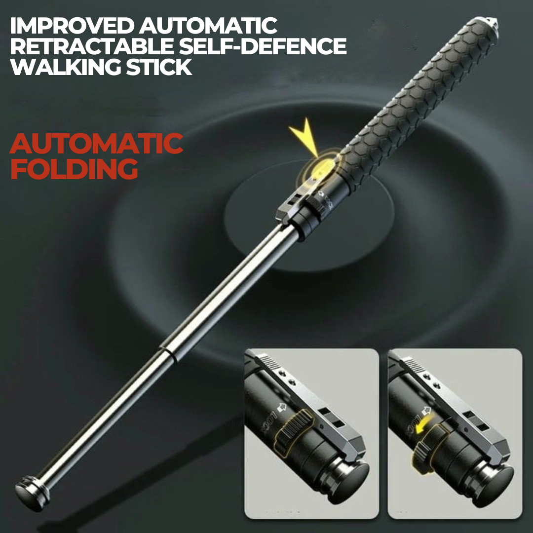 Telescopic Defense Cane with Quick-Release Button for Urban Safety & Trail Hiking