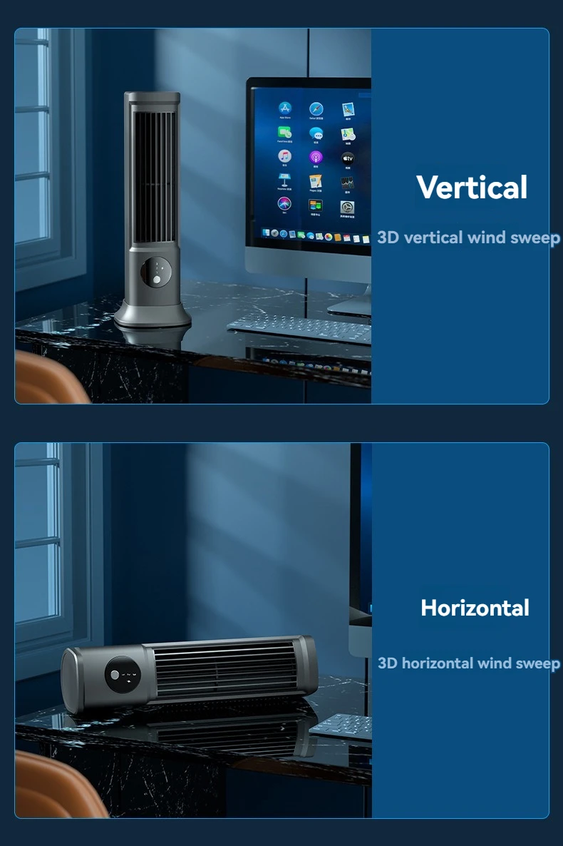 Compact Cool Breeze | Ventilador de escritorio con enfriamiento evaporativo | Tamaño pequeño para comodidad personal