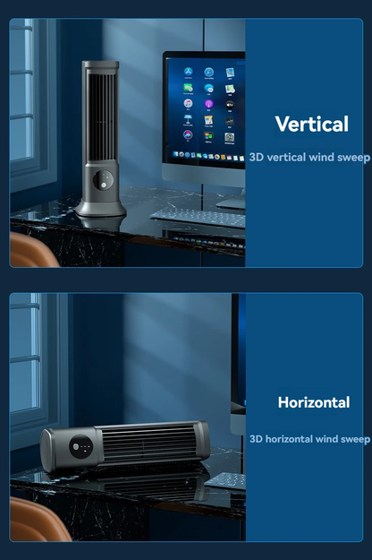 Compact Cool Breeze | Ventilador de escritorio con enfriamiento evaporativo | Tamaño pequeño para comodidad personal
