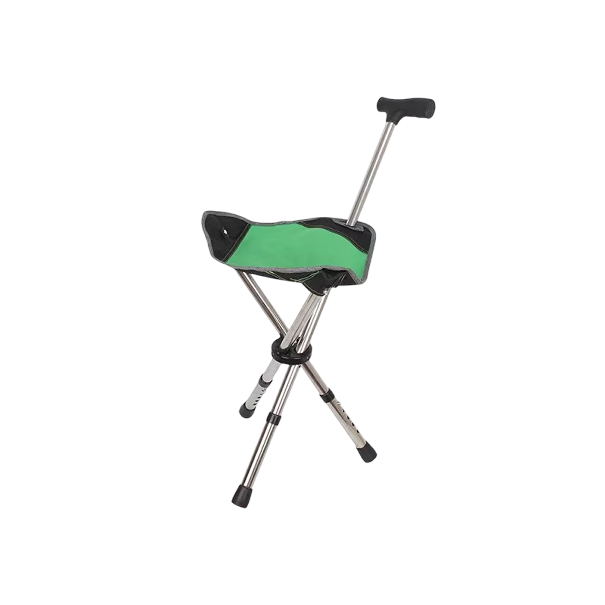 Folding Walking Cane with Built-In Seat & Tripod Base – Adjustable Height 22-34 in, Supports 287 lb, Lightweight 2.4 lb Aluminum Portable