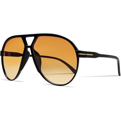 Oversized Aviator Sunglasses UV400 Protection Retro Square Frame Women Men Unisex 70s Vintage Style Lightweight Fashion Eyewear for Beach Fe