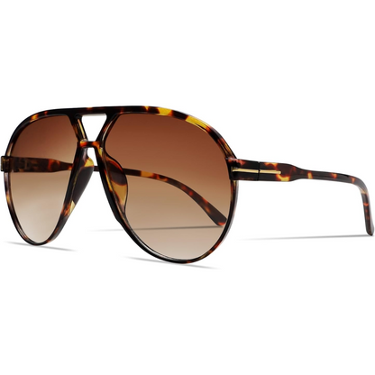 Oversized Aviator Sunglasses UV400 Protection Retro Square Frame Women Men Unisex 70s Vintage Style Lightweight Fashion Eyewear for Beach Fe
