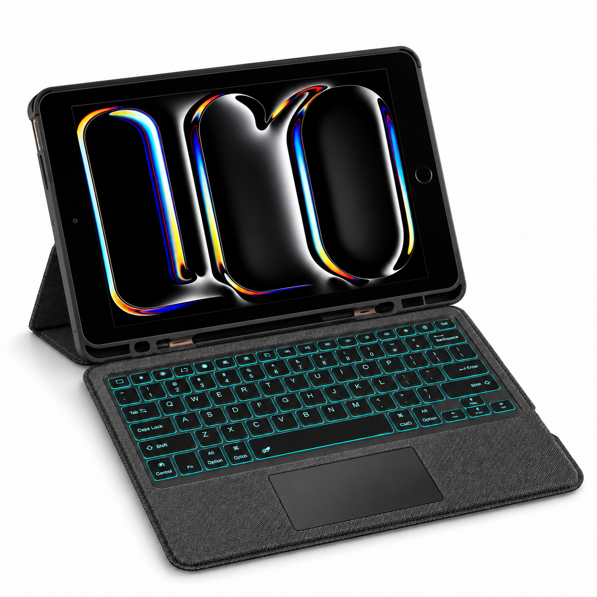 iPad Keyboard Case with Built-In Touchpad & Adjustable Stand for iPad Air & Pro