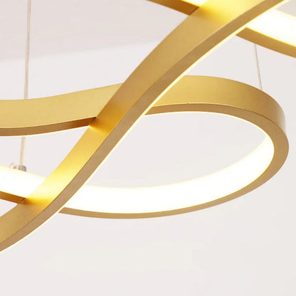 Adjustable Ring Ceiling Light with Remote Dimmable LED 37 in Gold for Dining Room Kitchen Island Modern Hanging Fixture 3-Color Temperature