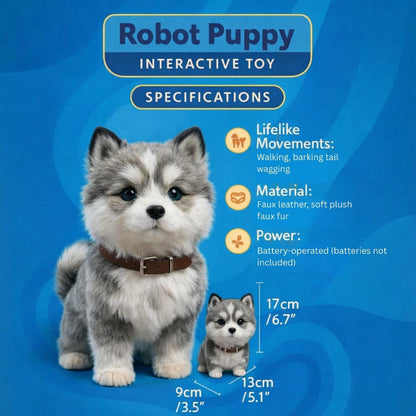 Juguete de perro robot interactivo | Cachorro que camina y mueve la cola | El compañero perfecto para niños