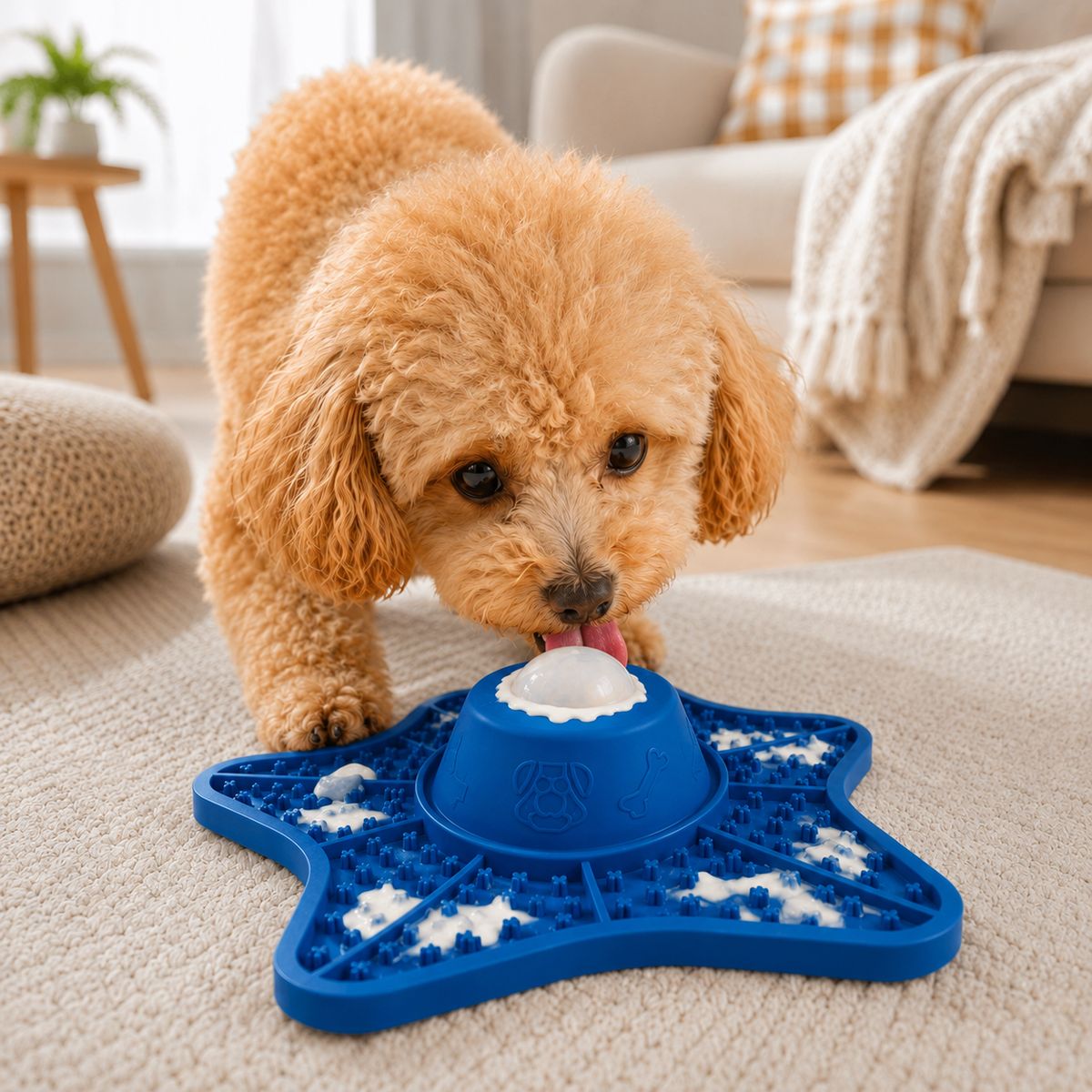 Ortekor Interactive Rolling Ball Slow Feeder Lick Mat for Dogs & Cats - Keeps Fast Eaters Busy During Meals, Grooming & Frozen Treat Time
