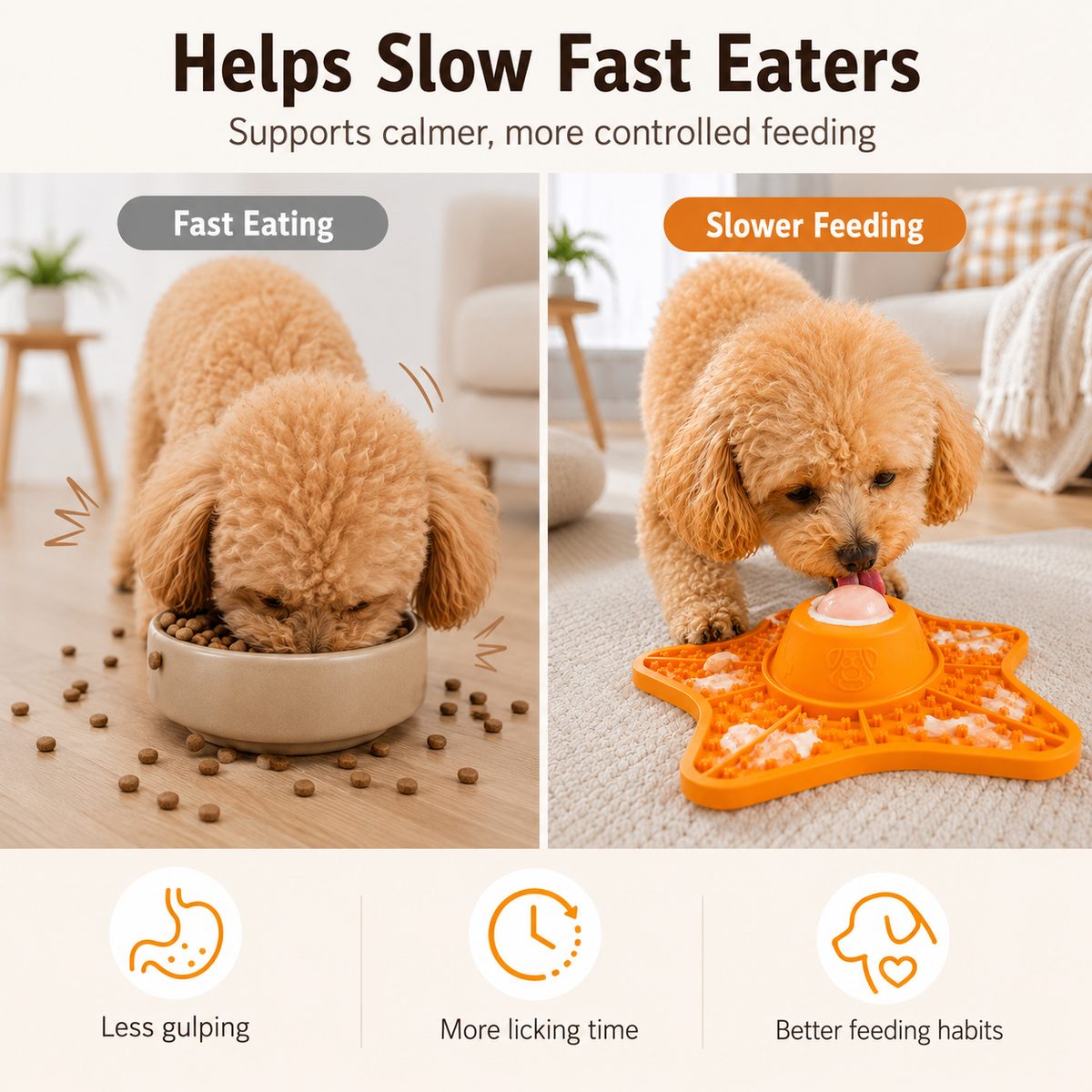 Ortekor Interactive Rolling Ball Slow Feeder Lick Mat for Dogs & Cats - Keeps Fast Eaters Busy During Meals, Grooming & Frozen Treat Time