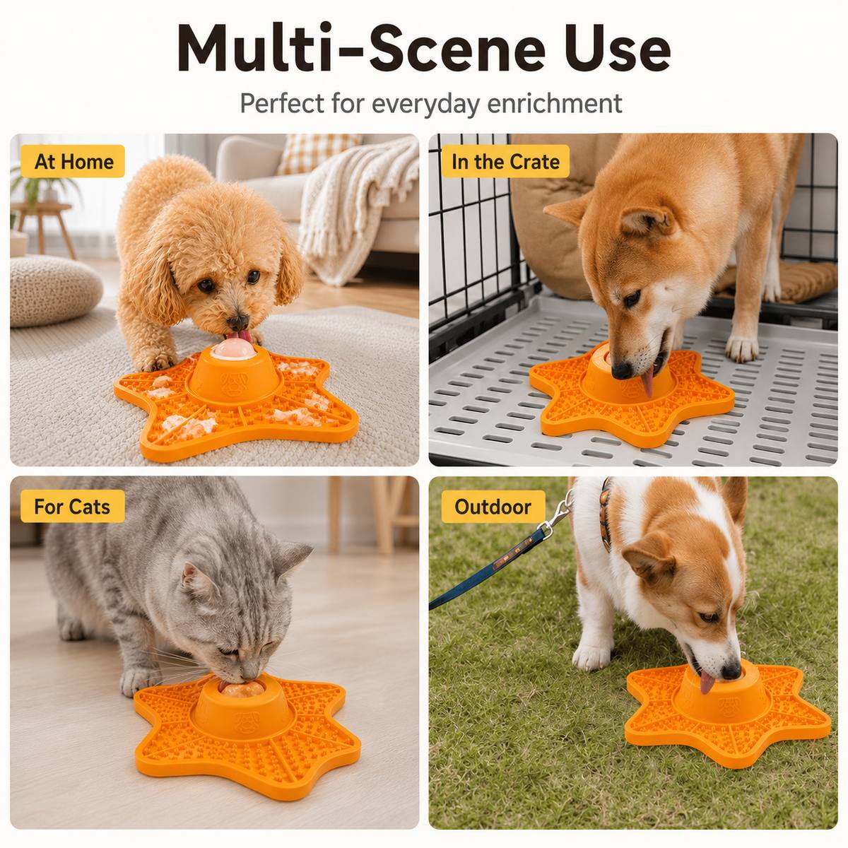Ortekor Interactive Rolling Ball Slow Feeder Lick Mat for Dogs & Cats - Keeps Fast Eaters Busy During Meals, Grooming & Frozen Treat Time
