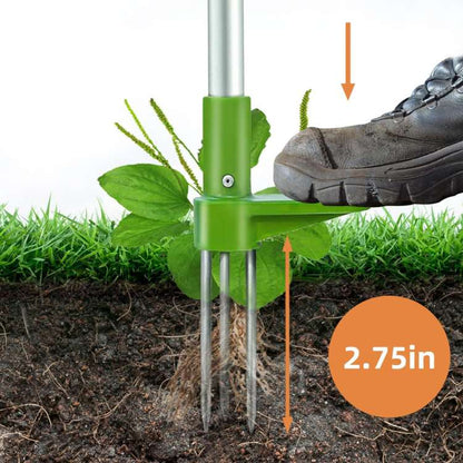 Herramienta para desmalezar dientes de león con mango largo para céspedes y parterres: extractor de raíces de pie para jardines y patios