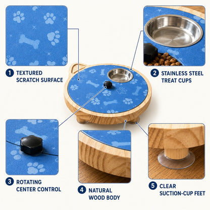 Ortekor 2-in-1 Rotating Dog Nail Scratch Board & Treat Puzzle for At-Home Front-Paw Care - Designed for Dogs That Dislike Clippers