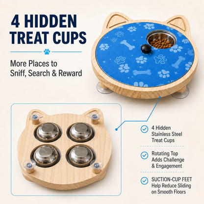 Ortekor 2-in-1 Rotating Dog Nail Scratch Board & Treat Puzzle for At-Home Front-Paw Care - Designed for Dogs That Dislike Clippers