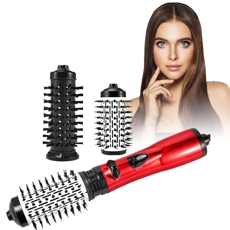 Dual-Brush Volumizing Hot Air Styler with 360° Rotation & 3 Heat Settings for All Hair Types