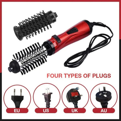 Dual-Brush Volumizing Hot Air Styler with 360° Rotation & 3 Heat Settings for All Hair Types