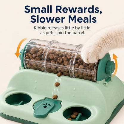 Ortekor Indoor Rotating Puzzle Feeder for Cats & Small Dogs - Slow Feeding Toy for Fast Eaters & Bored Pets