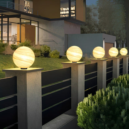 Globe Post Cap Light 6 to 16 Inch Cast Aluminum Waterproof Pillar Fixture for Fence Driveway Entrance Yard Pathway Boundary E27 Warm White C
