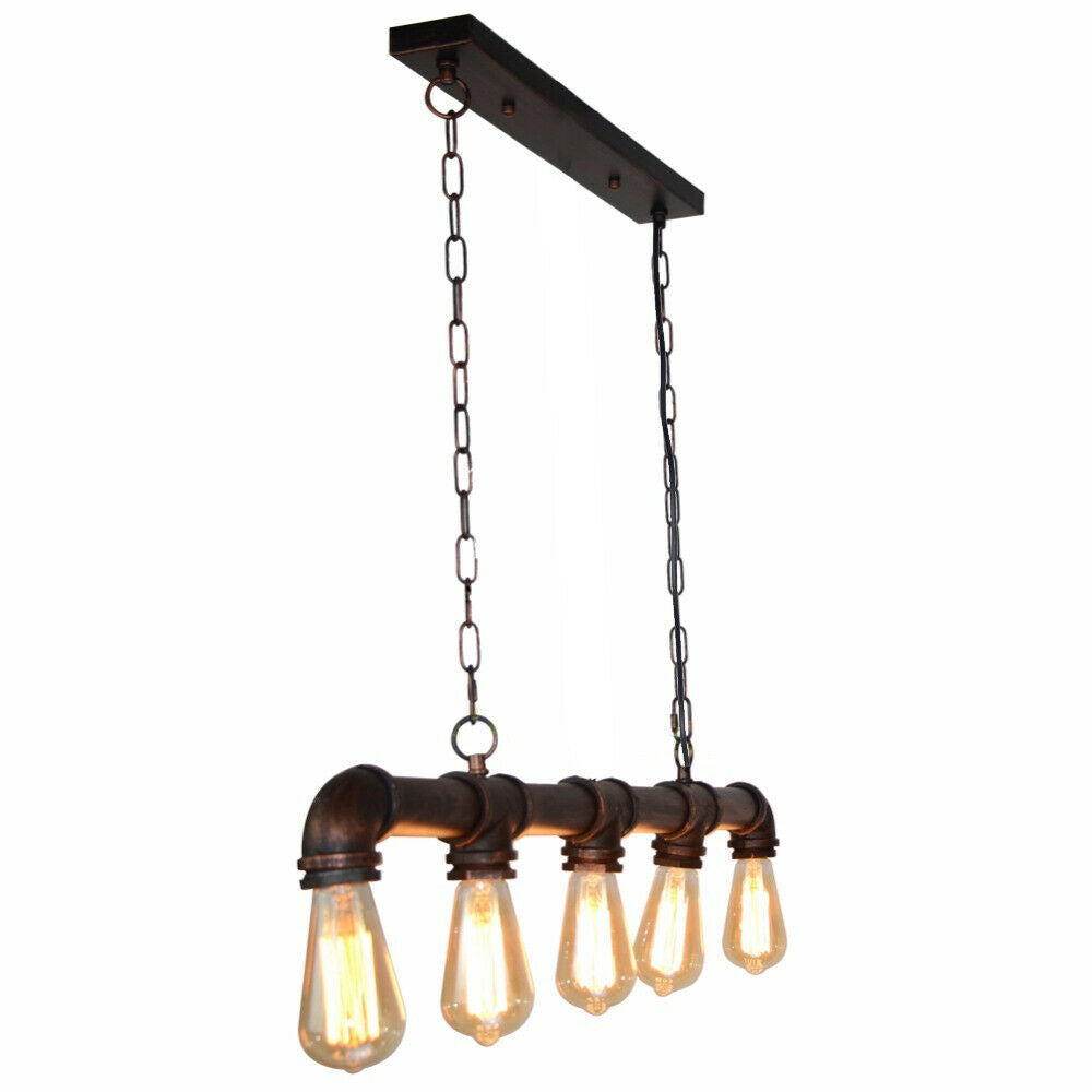 Iron Pipe Ceiling Light 43 in Tall Steampunk Hanging Fixture E27 Socket Retro Industrial Style Dining Room Kitchen Bar Restaurant Cafe Loft
