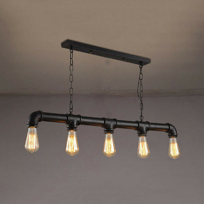 Iron Pipe Ceiling Light 43 in Tall Steampunk Hanging Fixture E27 Socket Retro Industrial Style Dining Room Kitchen Bar Restaurant Cafe Loft
