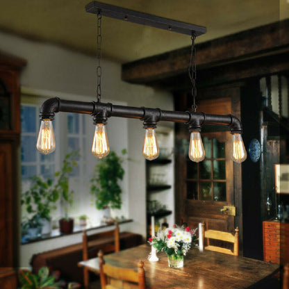 Iron Pipe Ceiling Light 43 in Tall Steampunk Hanging Fixture E27 Socket Retro Industrial Style Dining Room Kitchen Bar Restaurant Cafe Loft