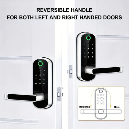 Biometric Door Lock with Fingerprint Scanner & App Control – 5 Entry Methods, 200 User Capacity