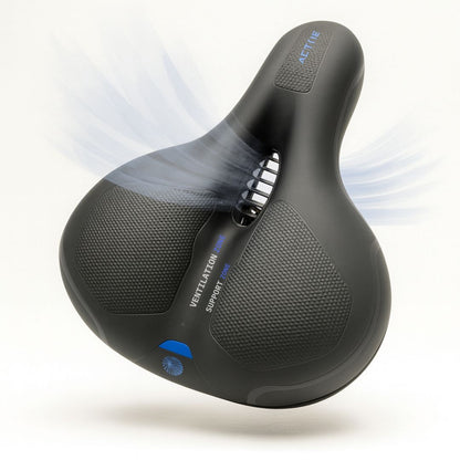 Cushioned Bicycle Seat with Built-In Suspension & Reflector for Road & Mountain Bikes, Comfort Gel Foam Padded Bike Saddle for Men Women