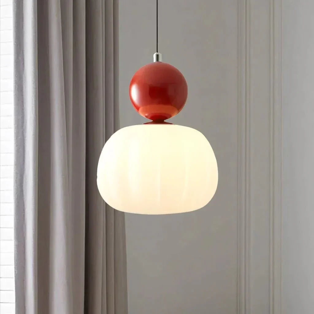Cream Art Deco Hanging Lamp with Metal Dome Shade for Kitchen & Dining Room | Modern Geometric Pendant Ceiling Fixture