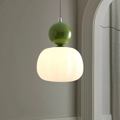 Cream Art Deco Hanging Lamp with Metal Dome Shade for Kitchen & Dining Room | Modern Geometric Pendant Ceiling Fixture