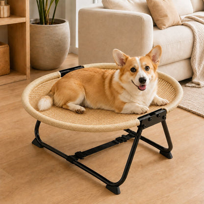 Ortekor Foldable Elevated Pet Cot for Cats & Small Dogs – Breathable Raised Bed for Home, Travel & Off-Floor Comfort