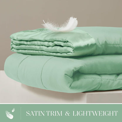 Colección Windom | Manta de plumón alternativo con tratamiento que absorbe la humedad | Cubrecama ligero y suave para todas las estaciones, ribete de satén
