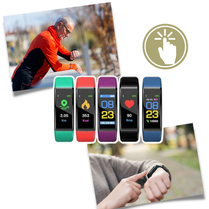 Reloj inteligente de monitoreo de salud para personas mayores con seguimiento de frecuencia cardíaca y presión arterial