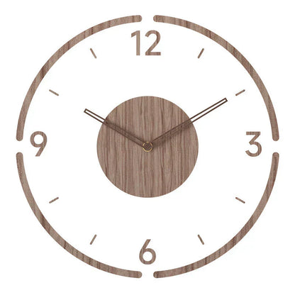 Wooden Silent Wall Clock 14 Inch Round Timepiece for Modern Homes Nordic Minimalist Decor Battery Operated Bedroom Kitchen Living Room Offic