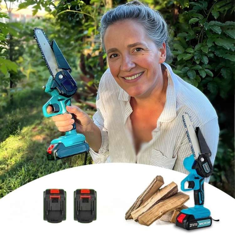 6-Inch Battery-Powered Mini Chainsaw for Yard Work, Cordless Compact Tree Trimmer Limb Saw Pruning Tool Home Garden Outdoor Use One-Handed