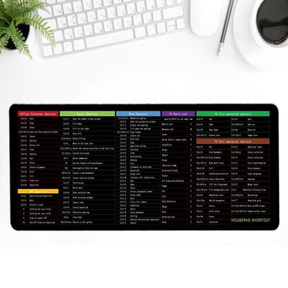 Computer Keyboard Shortcut Reference Desk Mat Extended Gaming Mouse Pad with Cheat Sheet Guide for Windows PC Office