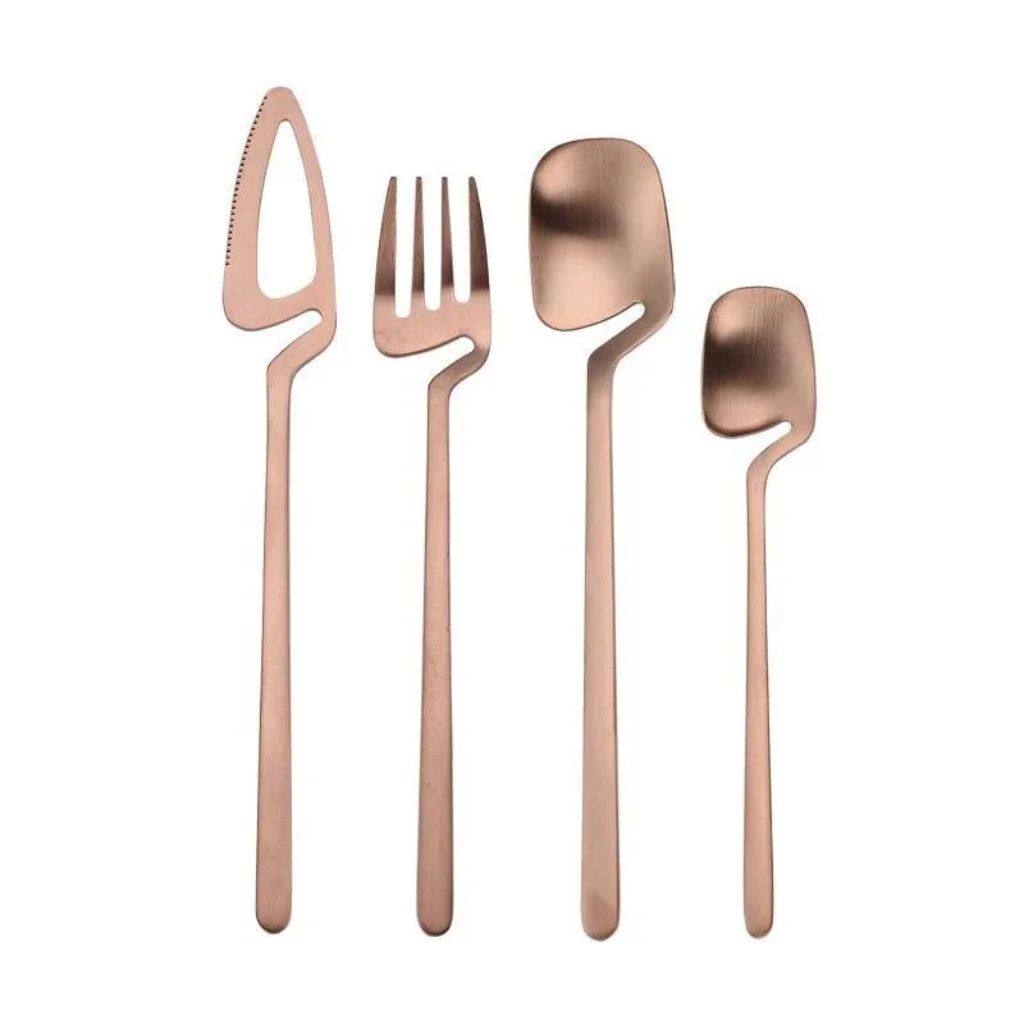 Dining Flatware Set 304 Stainless Steel Hollow Handle Fork Knife Spoon Service for 4 6 12 Modern Table Setting Silver Black Gold Rose Gold
