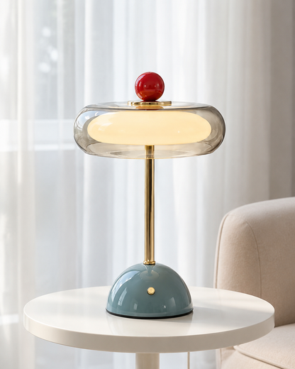 Rechargeable Mid-Century Modern Mushroom Desk Light with Touch Dimming & 3 Light Modes for Bedroom, Living Room & Office