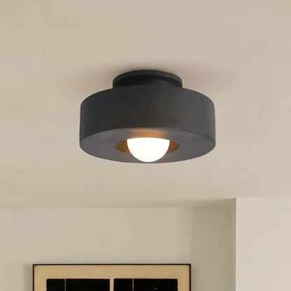 Resin Pendant Light 12 in Diameter LED Fixture Black Red Green Overhead Lighting Kitchen Dining Room Hallway Decor Minimalist Hanging Lamp