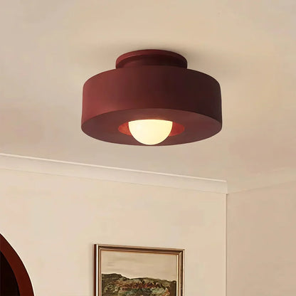 Resin Pendant Light 12 in Diameter LED Fixture Black Red Green Overhead Lighting Kitchen Dining Room Hallway Decor Minimalist Hanging Lamp