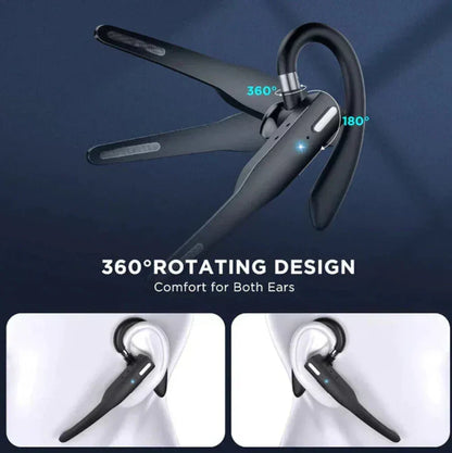 Wireless Single-Ear Headset with Dual-Mic Noise Reduction – Bluetooth 5.1 for Crystal-Clear Calls, Conference Use & All-Day Comfort