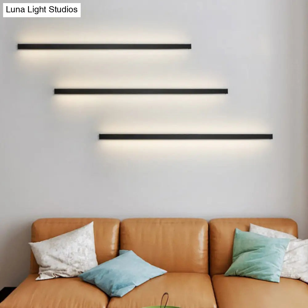Modern Black LED Wall Light Fixture – Vertical or Horizontal Install for Hallway, Bedroom & Living Room