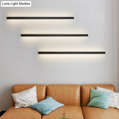 Modern Black LED Wall Light Fixture – Vertical or Horizontal Install for Hallway, Bedroom & Living Room