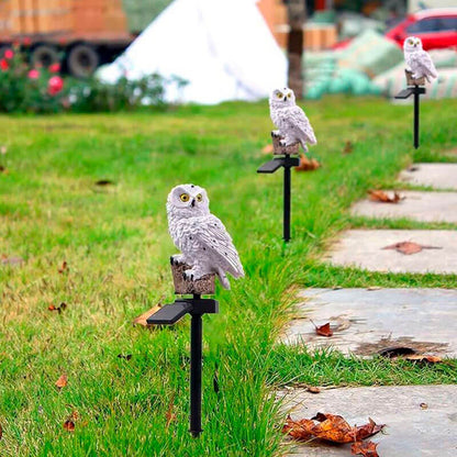Solar-Powered Decorative Owl Pathway Stake Light for Garden, Patio & Yard with Auto On/Off LED Warm Glow