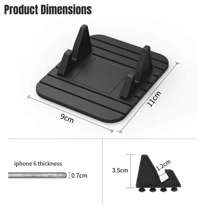 Dashboard Phone Mount Silicone Grip Holder for Car Navigation & Hands-Free Calls, Non-Slip Cradle for iPhone & Android