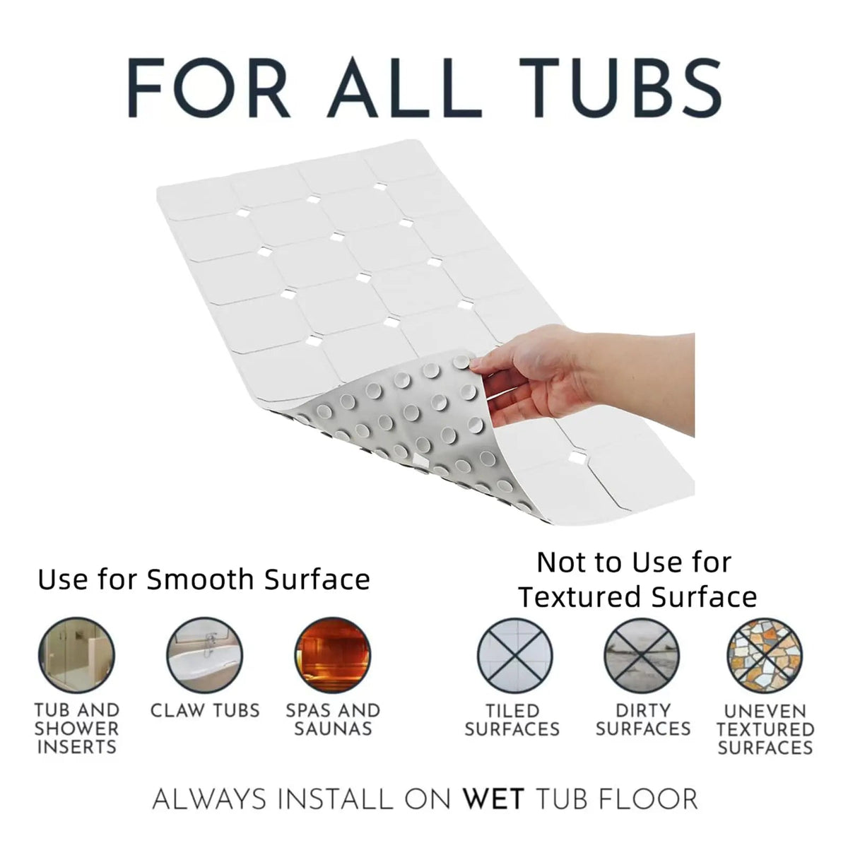 Non-Slip Silicone Shower Mat with Suction Cups – Foldable Bathtub Safety Mat for Wet Surfaces, Quick-Dry Design for Everyday Use