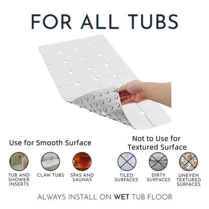 Non-Slip Silicone Shower Mat with Suction Cups – Foldable Bathtub Safety Mat for Wet Surfaces, Quick-Dry Design for Everyday Use