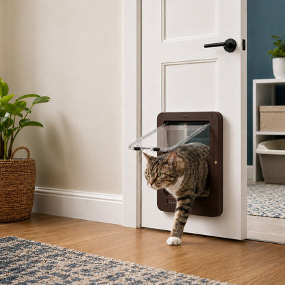 Ortekor Smart RFID Cat Door for Litter Rooms & Pet-Only Spaces - Selective Access Pet Door to Help Keep Unwanted Animals Out