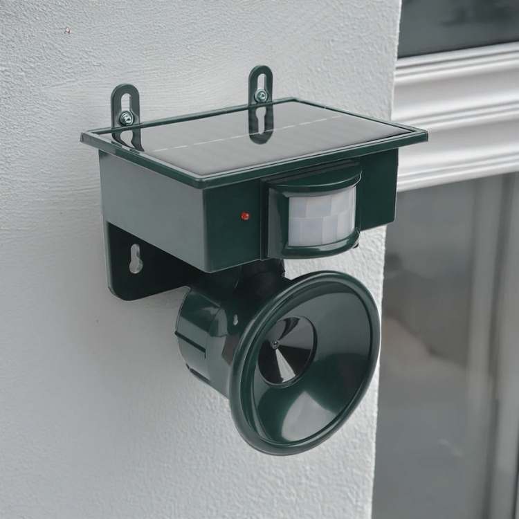 Motion-Activated Solar Bird Deterrent Device for Yards, Gardens & Patios – Ultrasonic Alarm with PIR Sensor