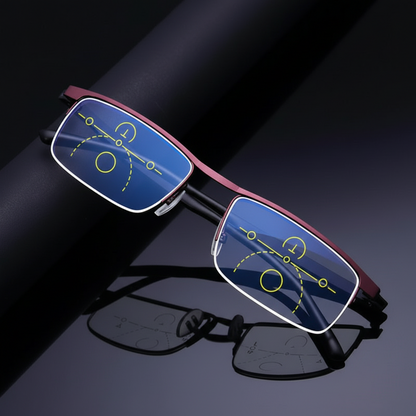 Progressive Reading Glasses with Auto-Adjusting Lenses for Near & Distance Vision