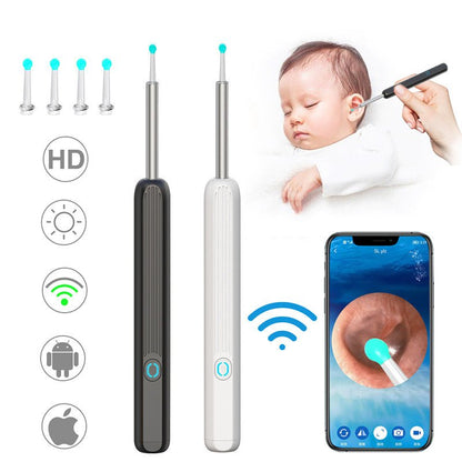 Visual Ear Wax Removal Tool with HD Camera Scope for iPhone Android Wireless Ear Cleaning Kit Safe Scoop Adults Kids