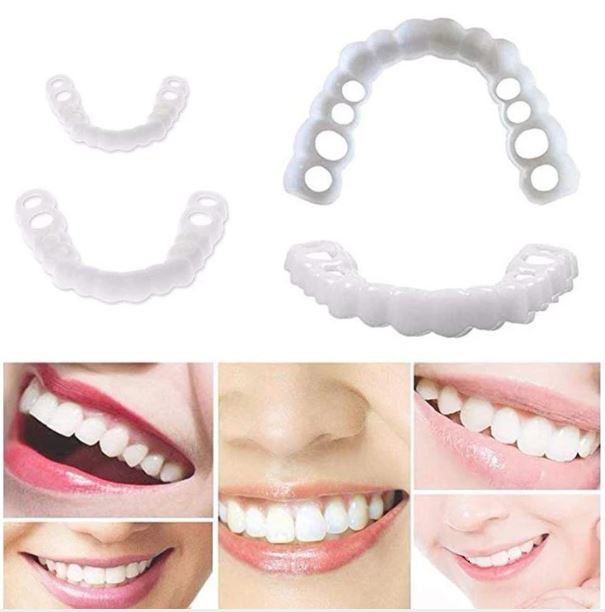 Clip-On Cosmetic Tooth Veneers – Temporary Smile Cover with Heat-Moldable Fit for Natural White Appearance