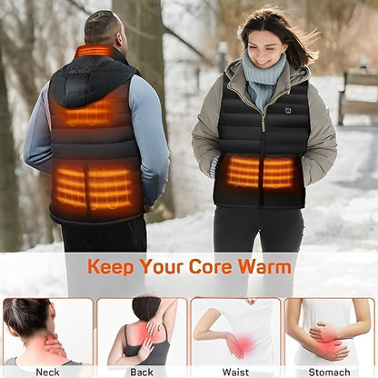 USB-Powered Electric Warming Vest for Men & Women – 3 Heat Settings, Wind-Resistant, Lightweight Carbon Fiber Heating, Winter Outdoor