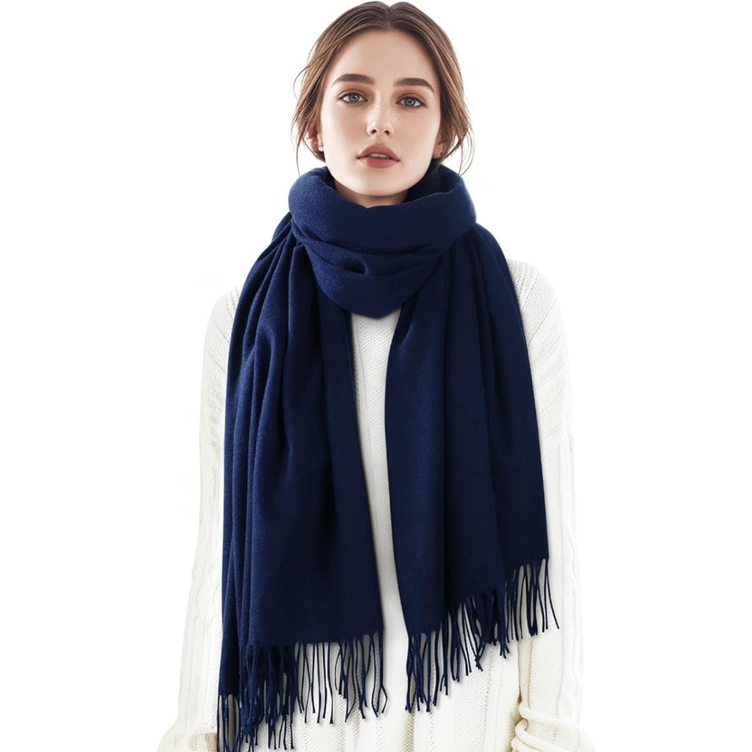 Plaid Cashmere Winter Shawl for Women – Cozy Oversized Wrap Scarf for Cold Weather, Evening Events & Daily Wear